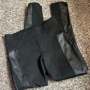 BCBG leggings with faux leather paneling